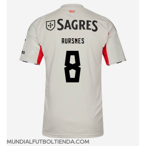 Camiseta Benfica Fredrik Aursnes #8 Segunda Equipación Replica 2025-26 mangas cortas